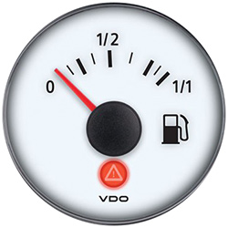 VDO Marine Viewline Ivory Fuel Level Gauge & Sender Kit vdo gauge mount diagram 