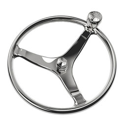 Boat Steering Wheel,3//4 Shaft,25 Degree Dish,304 Stainless Steel Steering Wheel with Black PU Foam DasMarine 5 Spoke 13.5 Dia
