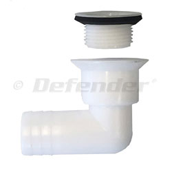 90 Degree for 1 Hose 2 drains Forespar Drain Fitting
