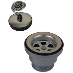 Scandvik Sink Drain and Stopper with Chain