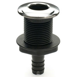 Whitecap Plastic Mushroom Head Thru-Hull Fitting with SS Flange