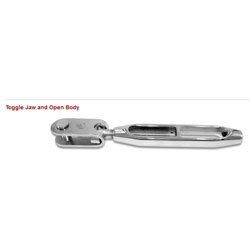 Stainless Steel Toggle Jaw Open Body Turnbuckle 7//16/" Thread for 3//16 /& 1//4 Wire