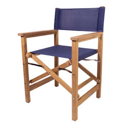 SeaTeak Folding Director's Chair with Fabric Seat and Back
