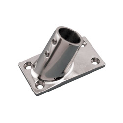 S3651-0451 BOAT HARDWARE BIMINI HARDWARE STAINLESS RECTANGULAR BASE 1/" 45°