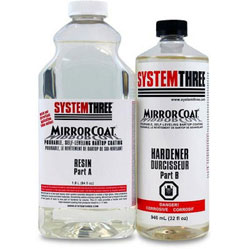 System Three Mirror Coat Bar and Tabletop Coating Resin / Hardener Kit