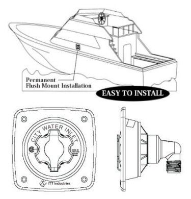White Jabsco in-Line Water Pressure Regulator 45psi