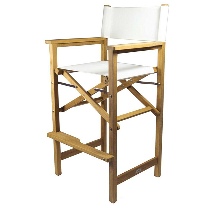 Marine Deck Chairs Defender Seateak Folding Captain S Chair With Fabric Seat And Back
